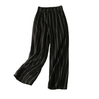 China Breathable Striped Linen Pants Summer Canvas Pants Women Linen Pants for sale