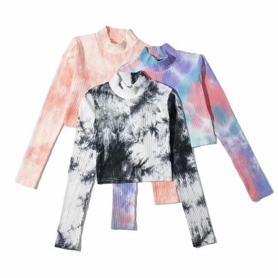 China Tie Dye Anti-pilling Tops High Neck Leakproof T-Shirt for sale