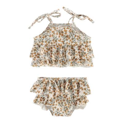 China Antibacterial Floral Prints Customized Baby Toddler Swimsuit for sale