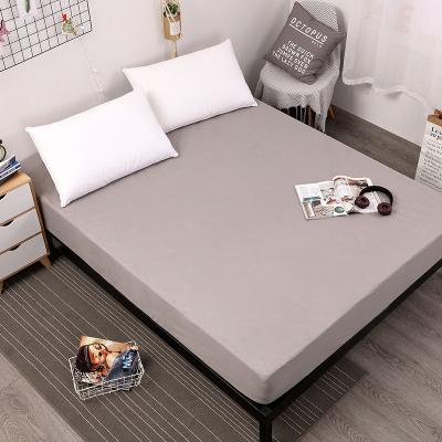 China Solid Color Mattress Cover Bed CoverWaterproof Waterproof Fitted Sheet Machine Washable Diaper Care Pad for sale