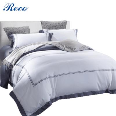 China Single Disposable 5 Star Hotel Comforter Cover 60s Cotton Tribute Satin Bedding Set for sale