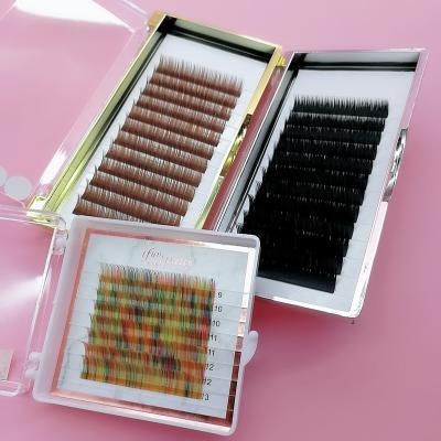 China Deep 0.05 0.07 Volume Silk 5-30mm Mega Fans Lashes Automatic Fans 1s Mink Eyelash Extension Easy Fanning Flat Lick For Different Lashes for sale