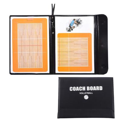 China For Sports Coaches Marker Boards Volleyball Clipboard, PU Dry-Erase Double Sided Coaching Board Volleyball Tactical Board for sale