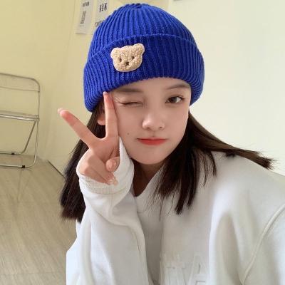 China All-match High Value Round Style Adults Hat Winter Cutecold Winter Face Heat Proof Exposure Face Small Knitted Woolen Hat Unisex for sale