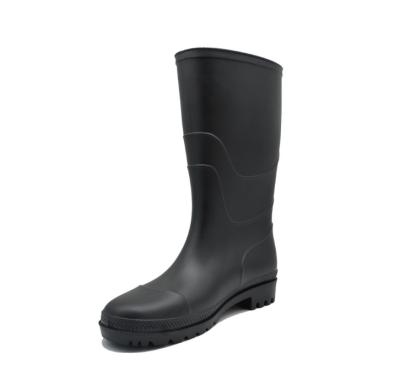 China 2019 High Quality Black Industrial Boots Anti-slippery Tall Rain Boots For Men's PVC Material for sale