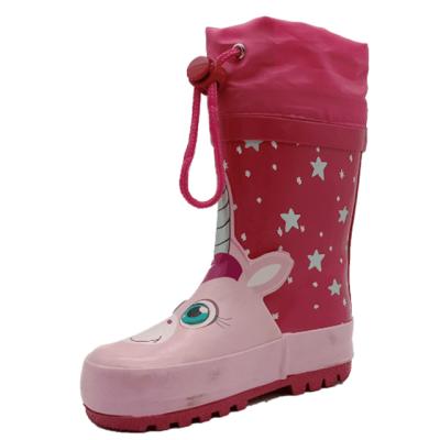 China New Arrival Girls 3D Unicorn Printed Cartoon Waterproof PVC Children's Rain Rejects Raining Shoes For Kids for sale