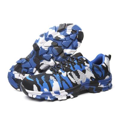 China Hot Selling Fashion Steel Toe Cap Steel Toe Cap Midsole Style Camouflage Knitting Safety Shoes for sale