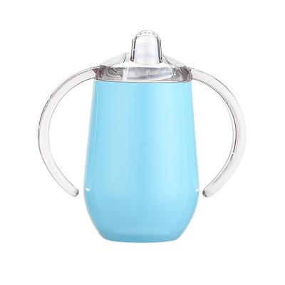 China Stainless Steel Amazon Straight Tumbler Double Wall Vacuum Sublimation Milk Cup Viable Empty Baby Sippy Cup With Handle for sale