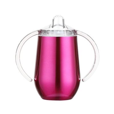 China Stainless Steel 10oz BPA Straight Tumbler Double Wall Vacuum Sublimation Baby Viable Free Sippy Wine Cup With Handle for sale