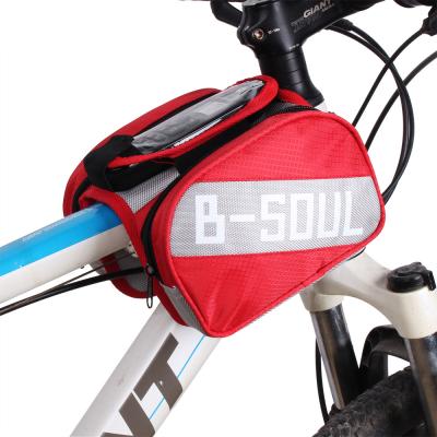 China Fashion Waterproof Phone Touch Screen Frame Bicycle Front Bag Bicycle Saddle Bag 18*11*9.5cm x 2 for sale