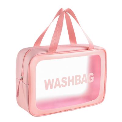 China Fashion EVA Portable Toilet Zipper Makeup Bag Travel Clear Transparent Waterproof Beach Cosmetic Bags for sale