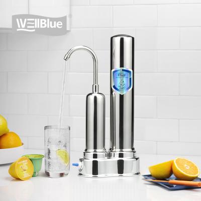 China Hotel japan kangen Faucet-mounted stainless steel kitchen water filter purifier for sale