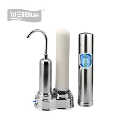 China Household 304 Stainless Steel Faucet Water Filter Wellblue Home Use Ceramic Alkaline Faucet Countertop Purifier Filtration Machine Water Filter For Kitchen for sale