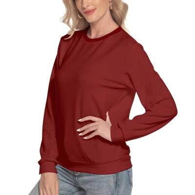 China Custom Anti-Wrinkle Plain Embroidered Sweatshirts 3D Printed Womens Slim Fit Gym Round Neck Sweatshirt for sale