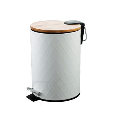 China Sustainable Low Price Foot Operated Trash Can With Toilet Brush Cleaning Bin With Lid for sale