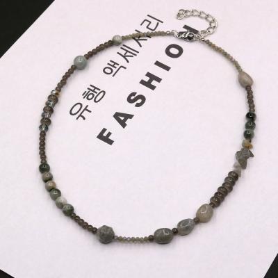 China FASHIONABLE Individual Natural Gemstone Necklace For Women High Quality Gray Jewelry Competitive Price Wholesale Unisex Gift for sale