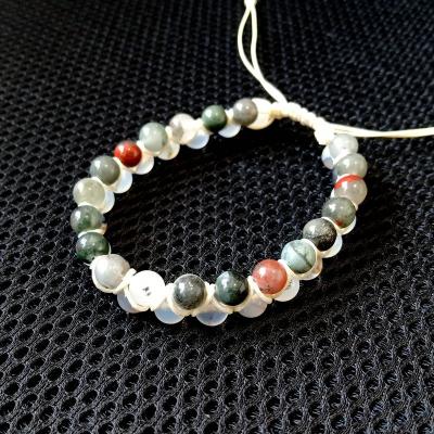 China Other new style double layers transparent and natural green agate gemstone braided bracelets women men couple factory wholesale summer for sale