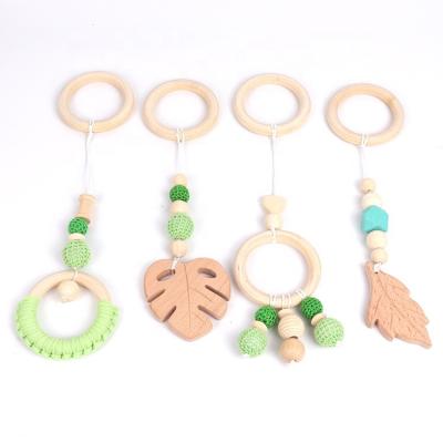 China New Yarn Bead Baby Musical Wool Gym Hanging Teether Rattle Stroller Hanging Toys Woven Toy Decoration Pendant Beech Baby for sale