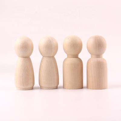 China Eco - Friendly Material Body People Shapes Diy Crafts Wooden Dolls Customized Chinese Lucky Peg Dolls Unfinished for sale