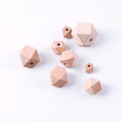 China Diy DIY Material 14mm Beech Beads Wooden Beads Various Sizes Color Wooden Natural Octagonal Jewelry Accessories for sale