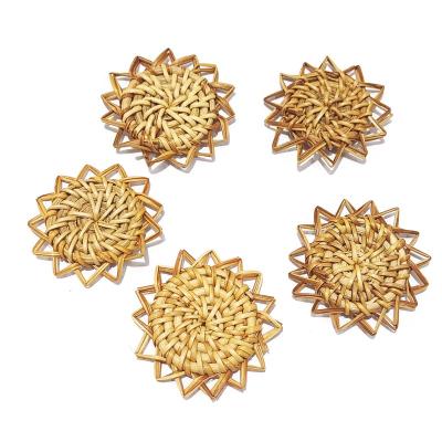 China Crafts Rattan Crafts Diy Accessories Jewelry Making Flower Shape Accessories Round Rattan Findings for sale