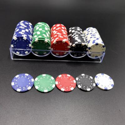 China ABS 100PCS G Dice 11.5 Poker Chips Set With Acrylic Tray Case for sale