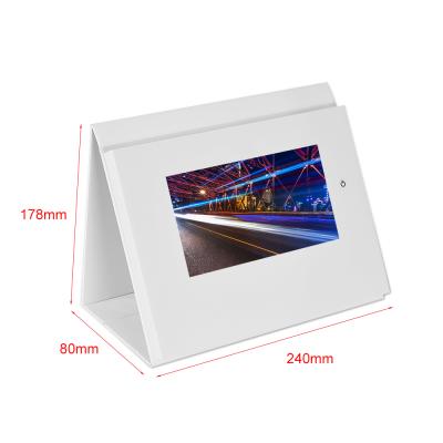 China Europe 7 Inch Invitation Booklet Digital Folder LCD Screen Video Ad Greeting Card Postcard for sale