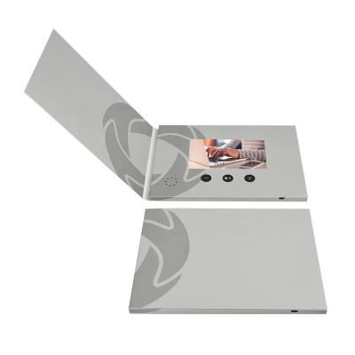 China Europe Custom Softcover A5 Paper Holder 5 Inch IPS Digital Advertising LCD Brochure Video Card for sale