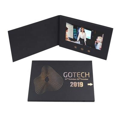 China Promotional Video Paper Europe 7 Inch Pound Video Brochure LCD Video Greeting Card For Advertising for sale