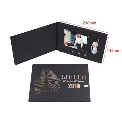 China Europe 5 7 10 Inch Invitation Booklet Digital Folder LCD Screen Video Ad Greeting Card Postcard for sale