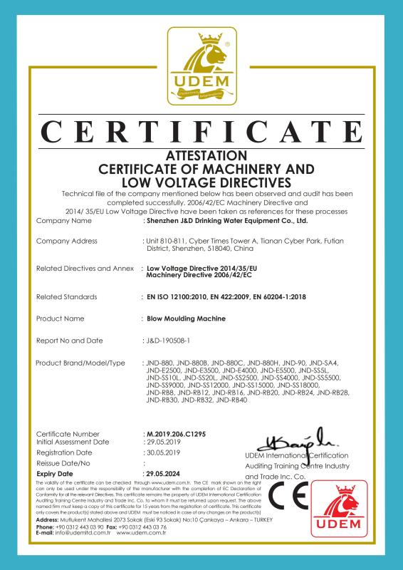 CE - Shenzhen J&D Drinking Water Equipment Co., Ltd.