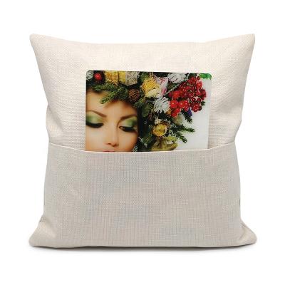 China Hot Selling DIY Sublimation 16inch Pocket PORTABLE Pillow Case DIY Cushion Cover Linen 40*40cm From Amazon for sale