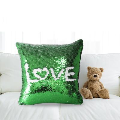 China DIY PORTABLE Magic Sequin Pillow Cover Personalized Sublimation Pillows Cover for sale