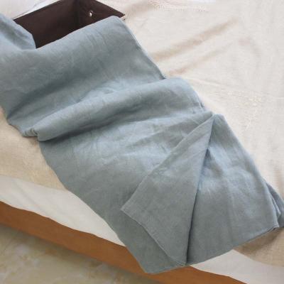 China Sustainable Single Blanket French Fabric Linen Summer Soft Plain Blanket For Bedroom for sale