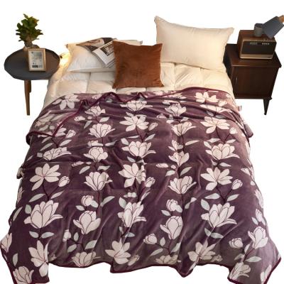 China Purple Digital Printed Polyester Sleep Pattern Logo Wholesale PORTABLE Cover Customizable Blanket for sale