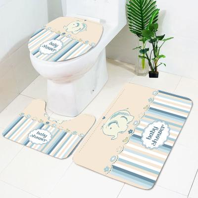 China Non-slip Custom Carpets Mosque Carpet Rug For Kids Bath Mats 3pcs/Set for sale