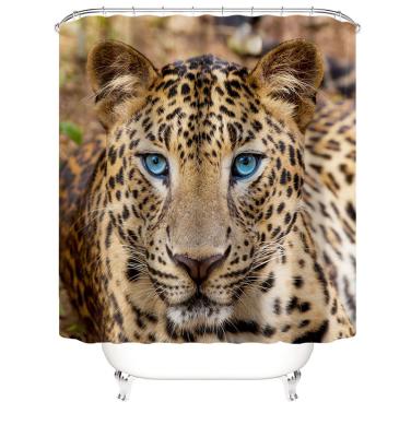 China New Design Sustainable Pattern Shower Curtain 3D Printing Process Waterproof Animal Shower Curtain for sale