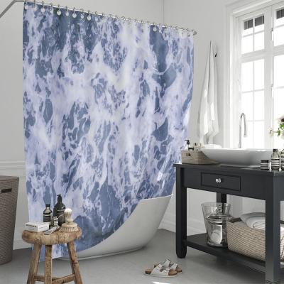 China Sustainable Digital Printing Shower Curtain With Valance Hotel Marble Shower Curtain for sale