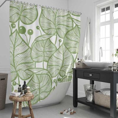 China Sustainable custom printed shower curtain set for bathroom sets with shower curtain and covers and acc for sale