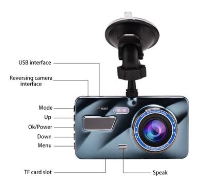 China HD Video Recording Mirror Dash Cam 4 Inch 5 Million Pixel Camera Driving Recorder Car Camera Dash Cam Black Box for sale