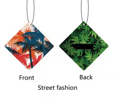 China Moden Paper Car Perfume Make Logo High-Quality Hanging Paper Perfume Car Air Freshener for sale