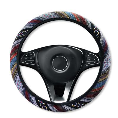 China Hot Fancy Amazon Fabric Retro Fancy Girly Steering Wheel Cover Steering Wheel Cover for sale