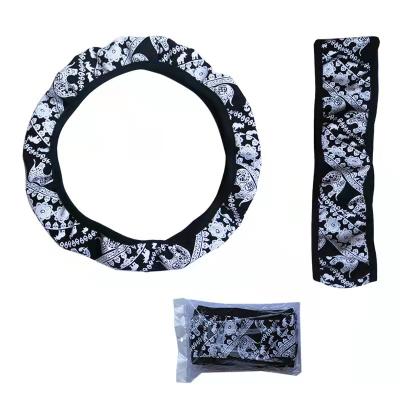 China High Quality Fancy Neoprene Steering Wheel Cover Plastic Fabric Steering Wheel Cover Set for sale