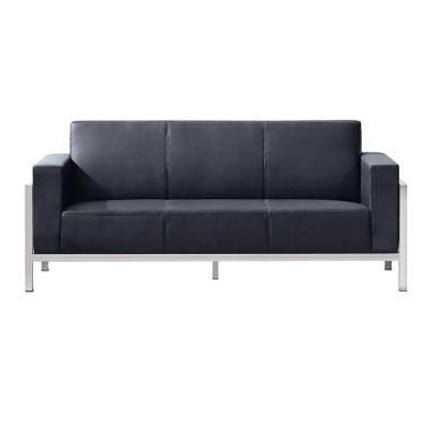 China Executive Office Reception Two Seat Modular Single Black Sofa for sale