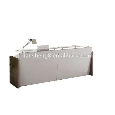 China Expandable White Reception Counter Dealing Table Exclusive Design Furniture Reception for sale