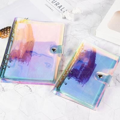 China 2021 Binding Clear Notebook Customized Hardcover Book Hologram Notebook Printing Holographic Notebook for sale