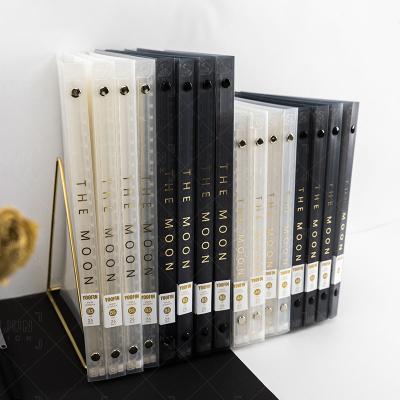 China Transparent Horizontal Line Printed Diary Soft Side Planner School Office Stationery A5 Loose Leaf Notebook Notebooks for sale