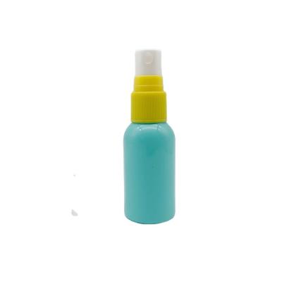 China Mint Yellow Cosmetic Mist Sprayer Bottle 30ml Plastic Cosmetics Packaging Container PET Fine Mist Spray Bottles For Lotion Perfume Bottle for sale