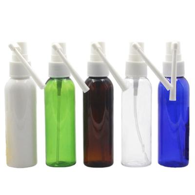 China Personal Care PET White Bottle Nasal Throat Spray Bottle Say Oral Lipstick Spray Bottles With Long Spout for sale