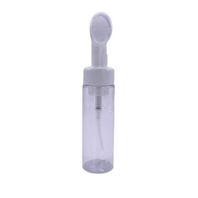 China Personal Care 200ml PET Cosmetic Shampoo Facial Detergent Bottle Foam Pump Bottle With Silicone Brush for sale